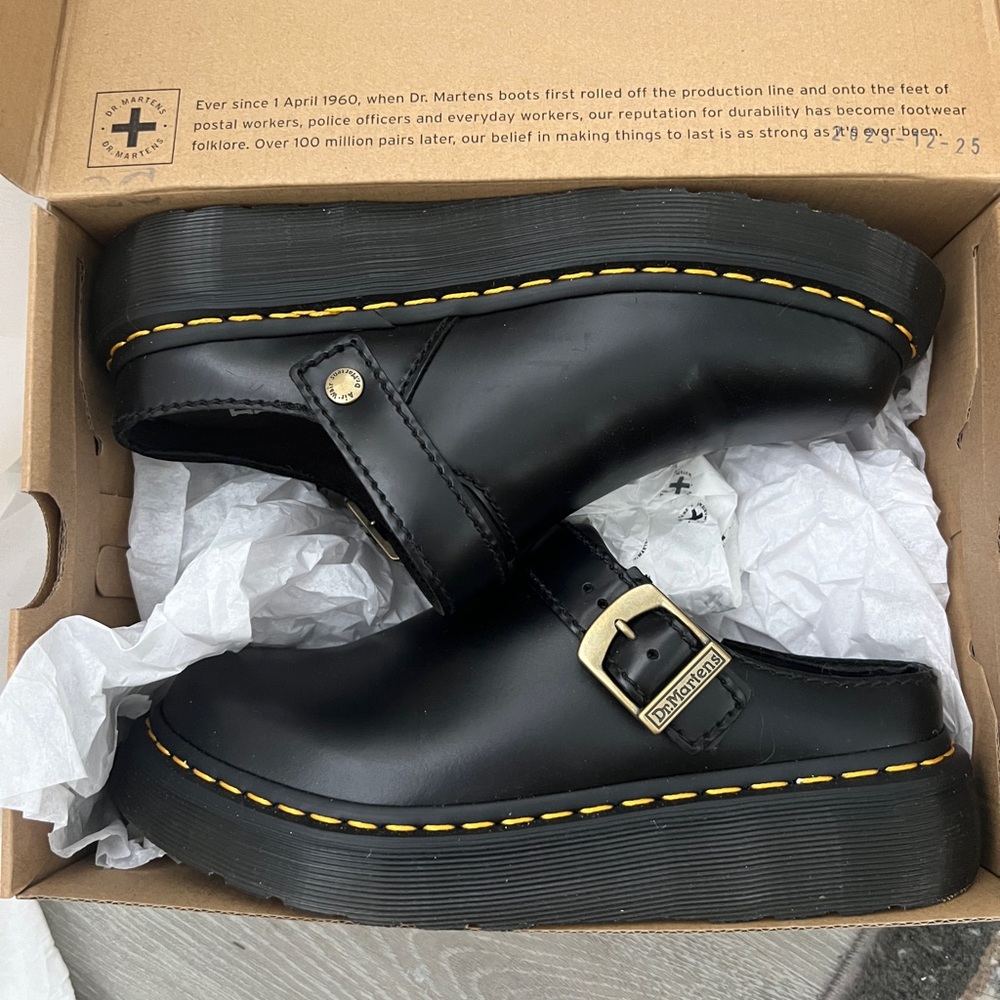 Dr. Martens Black Leather Slip-On Shoes
